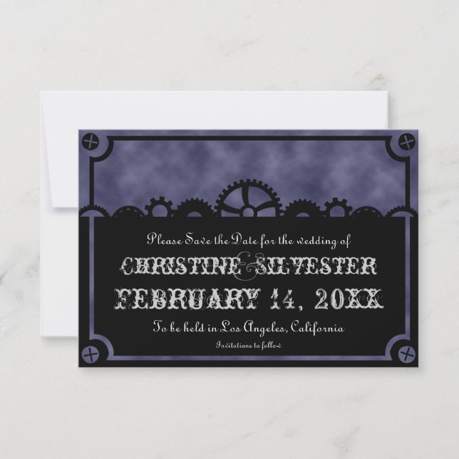 Clockwork Silhouette, 3,5" x5" spara datumet (Framsida)