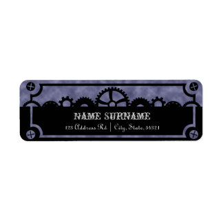 Clockwork Silhouette, bröllop adressetiketter Returadress Etikett