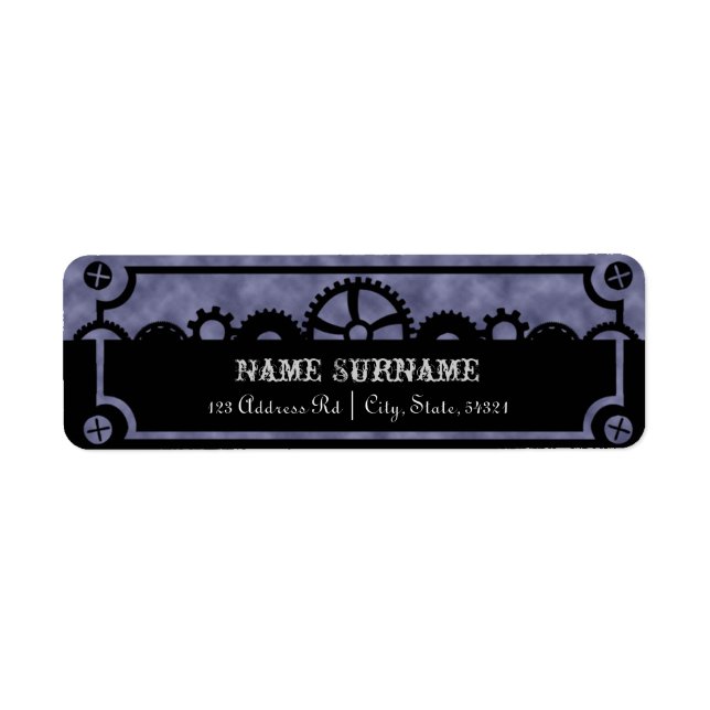 Clockwork Silhouette, bröllop adressetiketter Returadress Etikett (Framsidan)