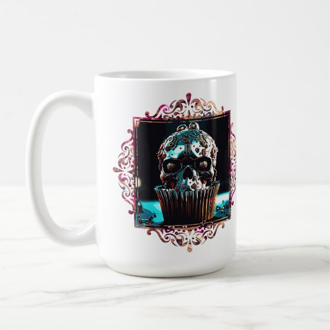 Clockwork Skull Cuptårta Kaffemugg (Vänster)