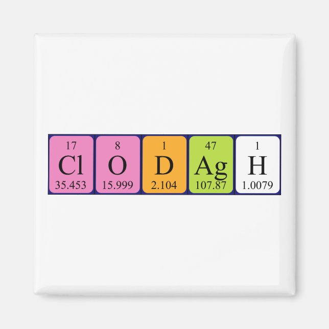 Clodagh Periodisk bord namn magnet (Framsidan)