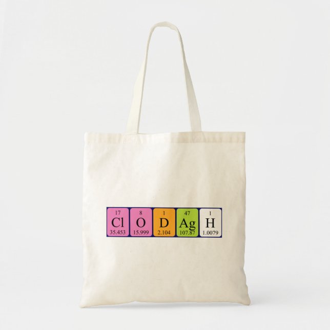 Clodagh Periodisk bord namn tote bag Tygkasse (Framsidan)