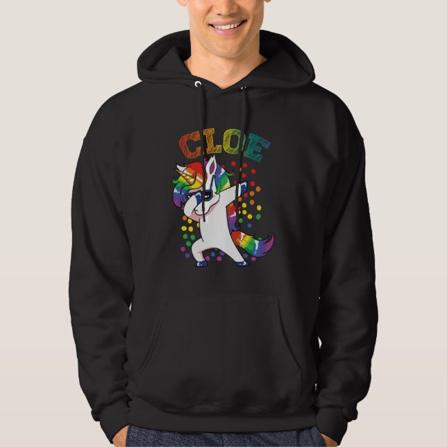Cloe Dabbing Unicorn Hoodie (Framsida)