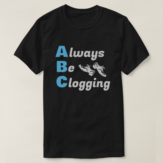Clog Dancers ska alltid vara blå Mörk T Shirt (Design framsida)