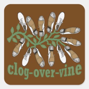 Clog over Vine Dance Fyrkantigt Klistermärke