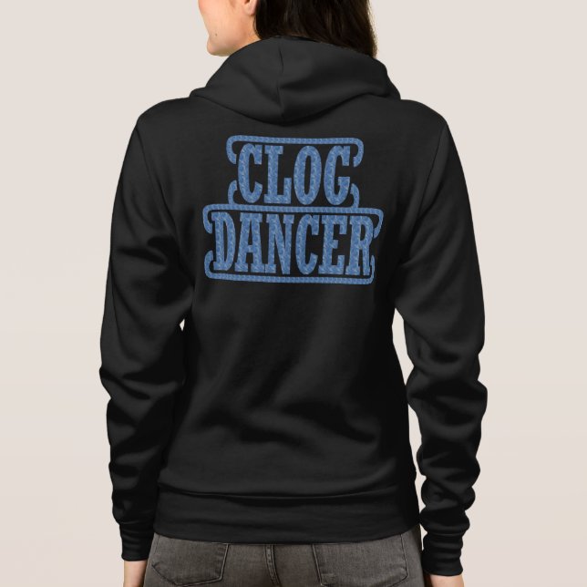 Clogg Clog Swirls Blue Dancers Typography T-shirt (Baksida)