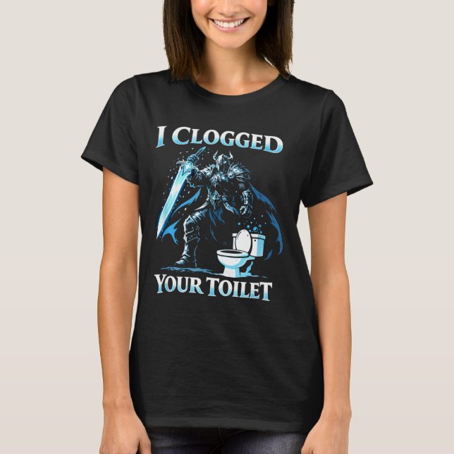 Clogged toilet funny alpha wolf meme stupid t shirt (Framsida)
