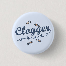 Clogger dansare skor att stoppa till blått knapp