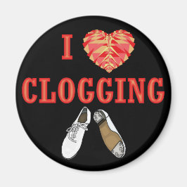 Clogger I Kärlek Heart Dancing Clogger Magnet