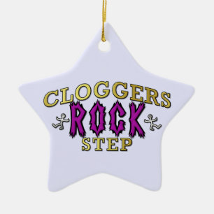 Cloggers sten kliver att stoppa till dans julgransprydnad keramik