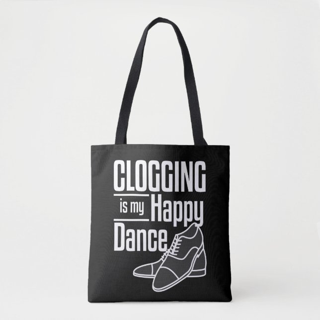 Cloggift Gift Funny Lycklig Dance Tygkasse (Framsida)
