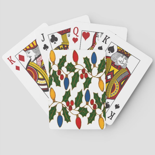 Cloisonne Art Christmas Lights and Holly Casinokort (Baksidan)