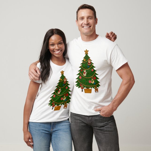 Cloisonne Art Christmas Tree Character Ornaments T Shirt (Unisex)