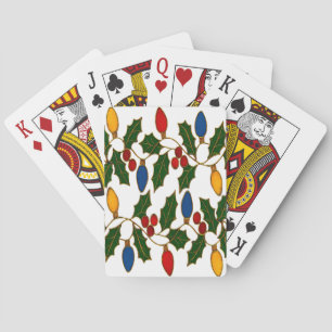 Cloisonne Art Julbelysning och järnek Casinokort