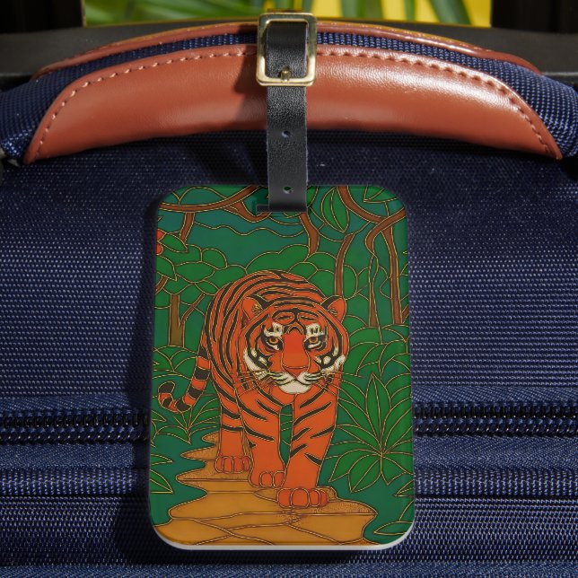 Cloisonne Art Tiger on the Jungle Path Bagagebricka (Framsida Insitu 2)