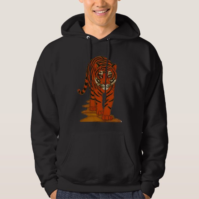 Cloisonne Art Tiger on the Jungle Path Hoodie (Framsida)
