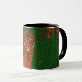 Cloisonne Art Tiger on the Jungle Path Mugg
