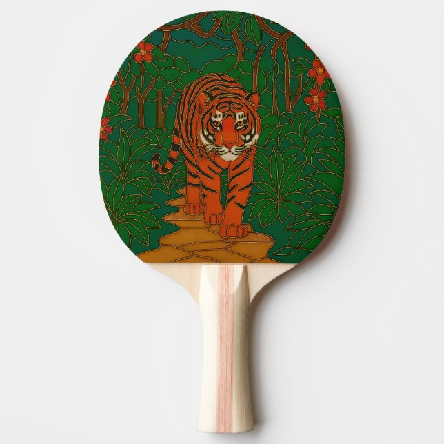 Cloisonne Art Tiger on the Jungle Path Pingisracket (Framsidan)