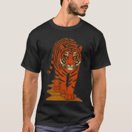 Cloisonne Art Tiger on the Jungle Path T Shirt