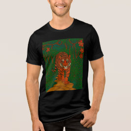 Cloisonne Art Tiger on the Jungle Path T Shirt