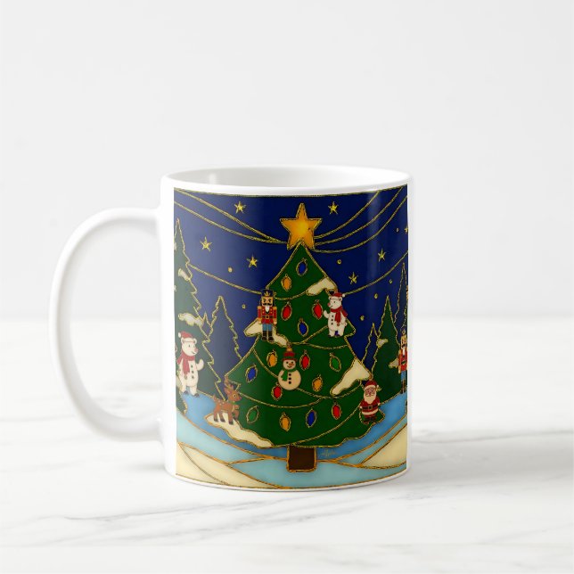 Cloisonne Art Whimsical Forest Classic Christmas  Kaffemugg (Vänster)