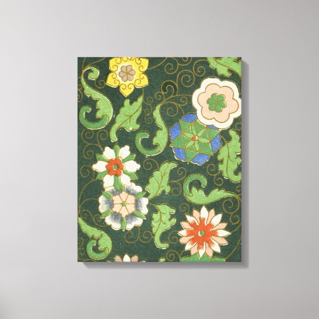 Cloisonne China Patter Asian Oriental Canvastryck (Framsida)