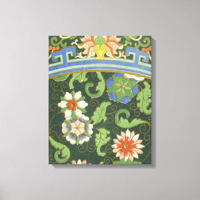 Cloisonne China Patter Asian Oriental Canvastryck (Framsida)