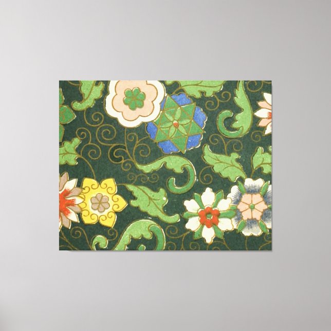 Cloisonne China Patter Asian Oriental Canvastryck (Framsida)