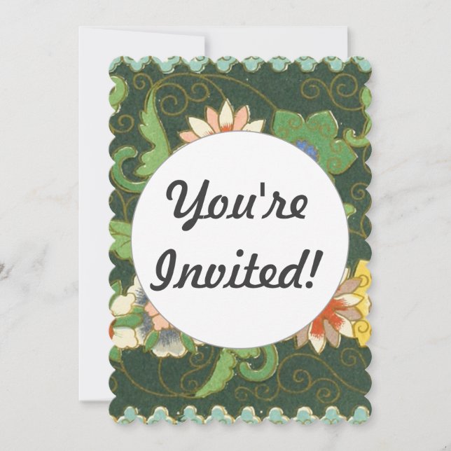 Cloisonne China Patter Asian Oriental Inbjudningar (Framsida)