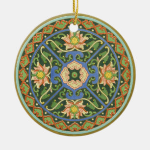 Cloisonne China Patter Asian Oriental Julgransprydnad Keramik