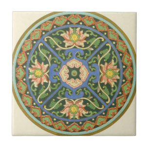 Cloisonne China Patter Asian Oriental Kakelplatta