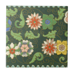 Cloisonne China Patter Asian Oriental Kakelplatta