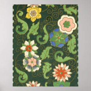 Cloisonne China Patter Asian Oriental Poster