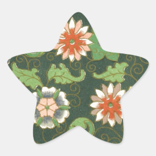 Cloisonne China Patter Asian Oriental Stjärnformat Klistermärke