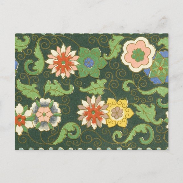 Cloisonne China Patter Asian Oriental Vykort (Framsida)