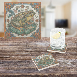 Cloisonne Frog on Lily Pad Stenunderlägg