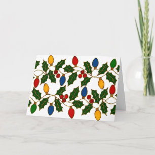 Cloisonne Konst Julbelysning och järnek Kort