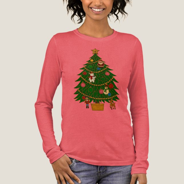 Cloisonne konst julgran karaktär prydnader t shirt (Framsida)