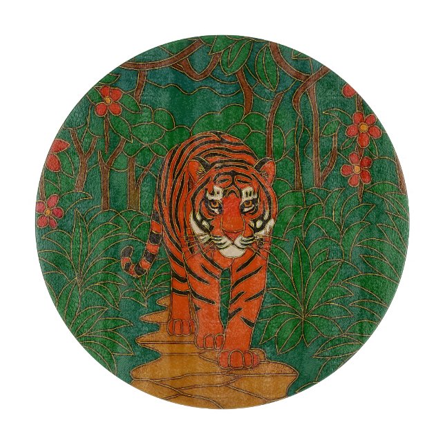 Cloisonne Konst Tiger på Djungelstigen (Framsidan)
