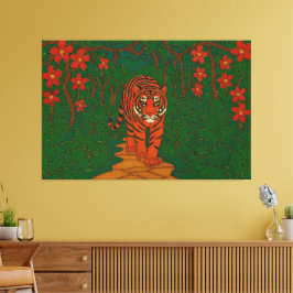 Cloisonne Konst Tiger på Djungelstigen Canvastryck