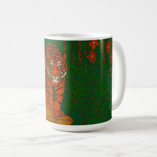 Cloisonne Konst Tiger på Djungelstigen Kaffemugg