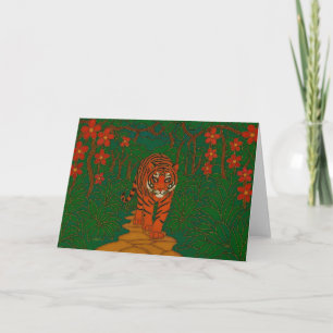 Cloisonne Konst Tiger på Djungelstigen Kort