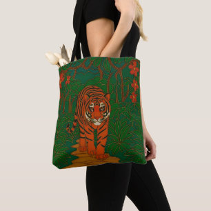 Cloisonne Konst Tiger på Djungelstigen Tygkasse