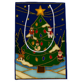 Cloisonne konst Whimsical skog Klassisk jul
