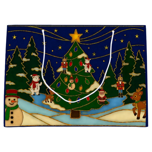 Cloisonne Konst Whimsical Skog Klassisk Jul  (Framsidan)