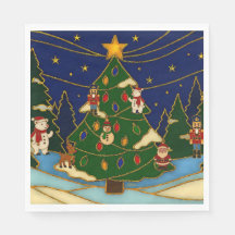 Cloisonne Konst Whimsical Skog Klassisk Jul