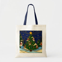 Cloisonne Konst Whimsical Skog Klassisk Jul  Tygkasse