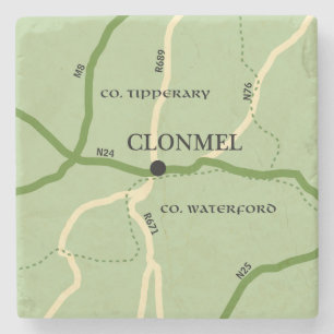 Clonmel County Tipperary Ireland Road Karta Underlägg Sten
