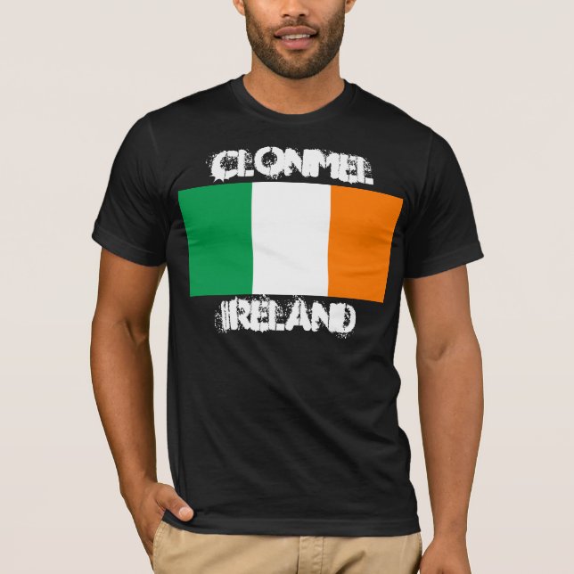 Clonmel, Irland med irländskt flagga Tee Shirt (Framsida)