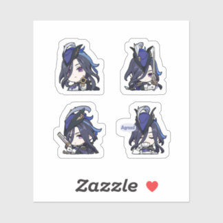 Clorinde Genshin Impact 4-pack Stickerark Extra Klistermärken